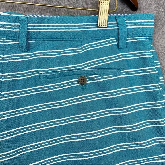 Banana Republic Mens Size 36 Teal White Stripe Deck Shorts Stripes - Picture 6 of 8